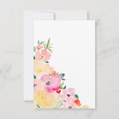 春のピンク ボホチック ガーデン フラワーブライダルシャワー サンキューカード (裏面)