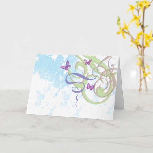 春のファンタジー-挨拶のメッセージカード カード (黄色い花)