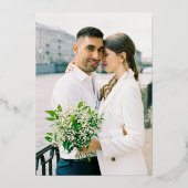 春のフルール・ド・リス 結婚式 ダークブルー ゴールド 箔招待状 (裏面)
