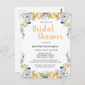 春のブライダルシャワー ピーチ フラワーボホ ポストカード (正面/裏面)
