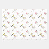 春のブライダル・母の日の水彩鳥 ラッピングペーパーシート (正面3)