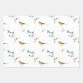 春のブライダル　母の日　水彩の鳥 ラッピングペーパーシート (正面3)