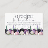 春のブラック&ホワイトのチューリップ 花嫁のためのレシピ エンクロージャーカード (正面)