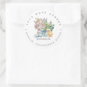 春のベイビーシャワー | イースター　リターンアドレスラベル ラウンドシール (バッグ)