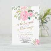 春のベビーガールがピンクの金ゴールドガールシャワーを咲いている 招待状 (スタンド正面)