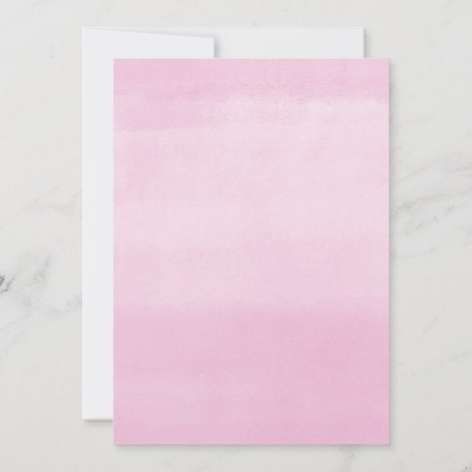 春のベビーガールがピンクの金ゴールドガールシャワーを咲いている 招待状 (裏面)