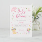 春のベビーシャワー招待状「Baby in Bloom」 招待状 (スタンド正面)