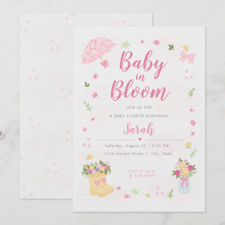 春のベビーシャワー招待状「Baby in Bloom」 招待状