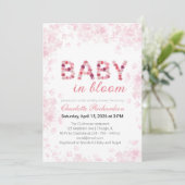 春のベビーシャワー用カード Baby in Bloom 招待状 (スタンド正面)