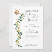 春のベビー開花イースターベイビーシャワー 招待状 (正面)