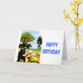 春のペイントボール カード (黄色い花)