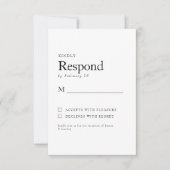 春のボタニカルホワイト結婚式RSVP 出欠カード (正面)