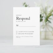 春のボタニカルホワイト結婚式RSVP 出欠カード (スタンド正面)