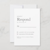 春のボタニカルホワイト結婚式RSVP 出欠カード (正面)