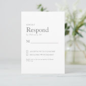 春のボタニカルホワイト結婚式RSVP 出欠カード (スタンド正面)