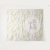 春のボホワイルフラワーパンパス ブライダルシャワーバナー タペストリー (正面(横))