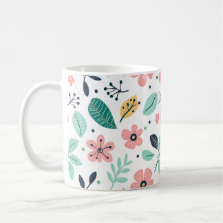 春のボホ風フラワーモチーフ お花 コーヒーマグカップ