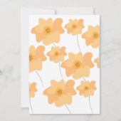 春のポピー ピンクの花のブライダルシャワー 招待状 (裏面)