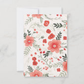 春のポピー ブラックボード ウェディング 返信カード (裏面)