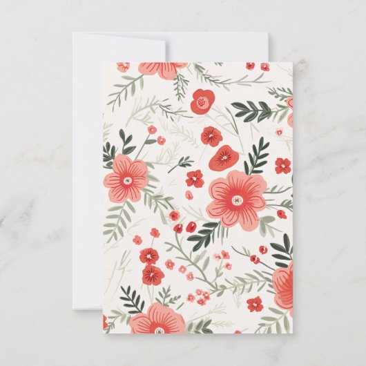 春のポピー 黒板 ウェディング 返信カード (裏面)