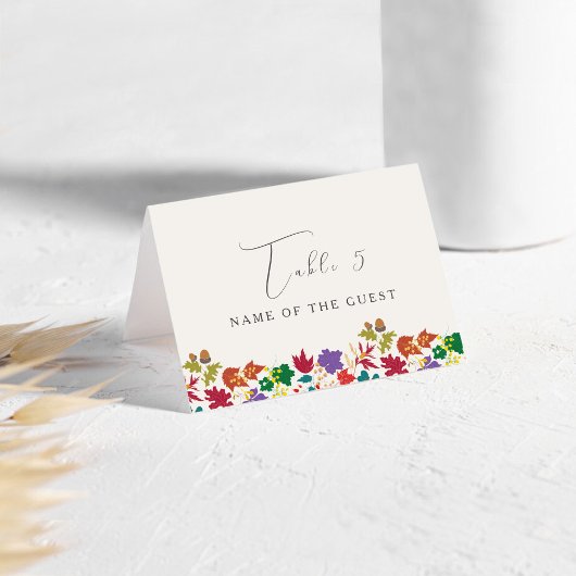 春のマスタードの草原の花の結婚式プレイスカード テーブルナンバー