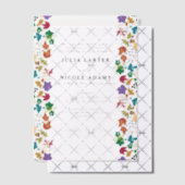 春のマスタードイエローとパープルの草原の花の結婚式 ベラム紙招待状 (オフセット (招待状))
