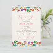 春のマスタードイエロー紫の花のブライズシャワー 招待状 (スタンド正面)