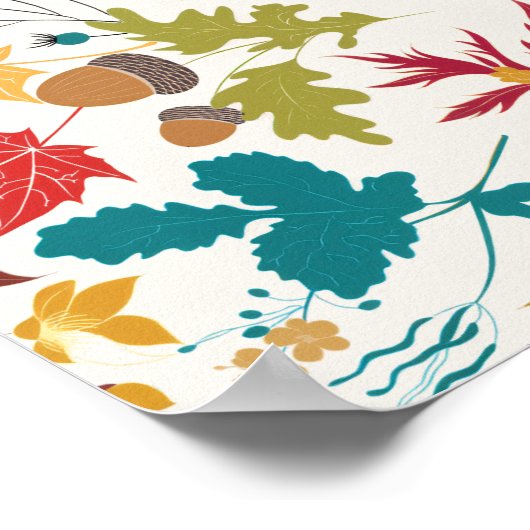 春のマスタードイエロー紫の花 ブライダルシャワー ポスター (角)