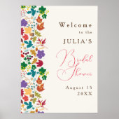 春のマスタードイエロー紫の花 ブライダルシャワー ポスター (正面)