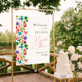 春のマスタードイエロー紫の花 ブライダルシャワー ポスター