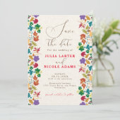 春のマスタードイエロー パープル 牧場の花 ウェディング セーブザデート (スタンド正面)