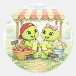 春のマーケット ラウンドシール