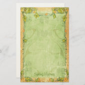 春のミステリー-アールヌーボーの文房具 便箋 (正面/裏面)