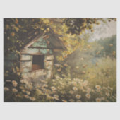 春のミツバチのデコパージュ 薄葉紙 (正面)