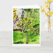 春のメッセージカードの木 カード (黄色い花)