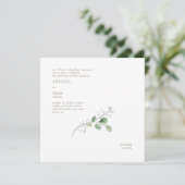 春のモダンな水彩植物スクエア 招待状 (スタンド正面)