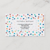 春のモダンな水玉模様ブラシストロークパターン 名刺 (裏面)