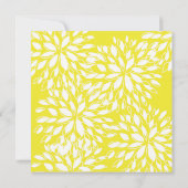 春のモダンな黄色と白の花柄の招待状 招待状 (裏面)