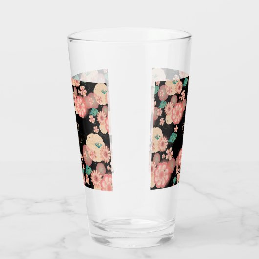 春のモモの花園の花の装飾Boho タンブラーグラス (右)