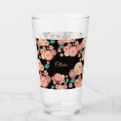 春のモモの花園の花の装飾Boho タンブラーグラス (正面)