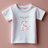 春のユニコーン水彩 ベビーTシャツ
