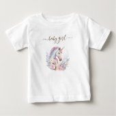 春のユニコーン水彩 ベビーTシャツ (正面)