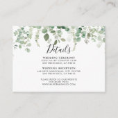 春のユーカリグリーンの結婚式の詳細 エンクロージャーカード (正面)