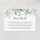 春のユーカリグリーンウェディングレシピリクエスト エンクロージャーカード (正面)