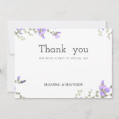 春のライラックとグリーンの野生の花の庭　ありがとう 招待状 (正面)