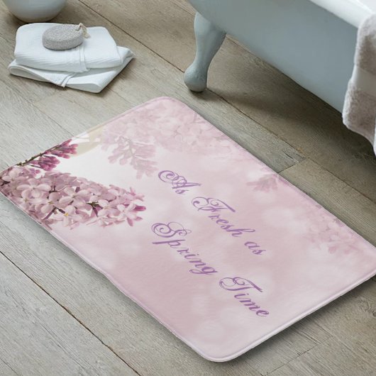 春のライラックの花 バスマット