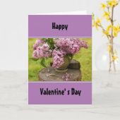 春のライラック バレンタインデー グリーティング カード (黄色い花)