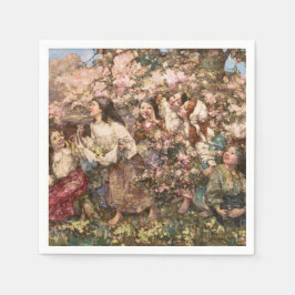 春のラウンドディレイ(by Edward Atkinson Hornel) スタンダードカクテルナプキン
