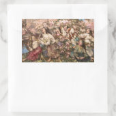 春のラウンドディレイ(by Edward Atkinson Hornel) 長方形シール (バッグ)