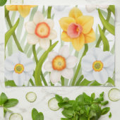 春のラッパスイセンによっては台所タオルが開花します キッチンタオル (折り畳み)